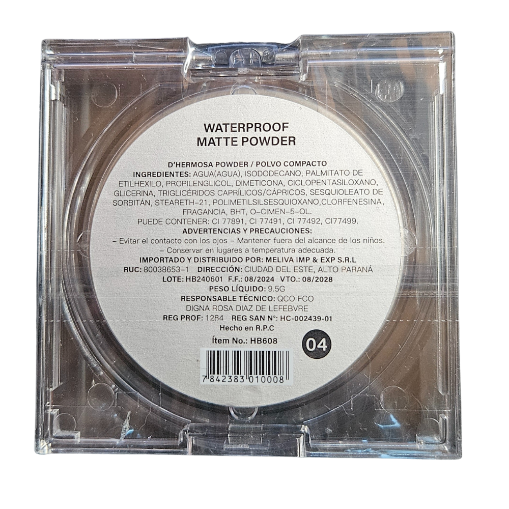 D’Hermosa x Bruna – Polvo Compacto Mate Waterproof (9,5 g) hover